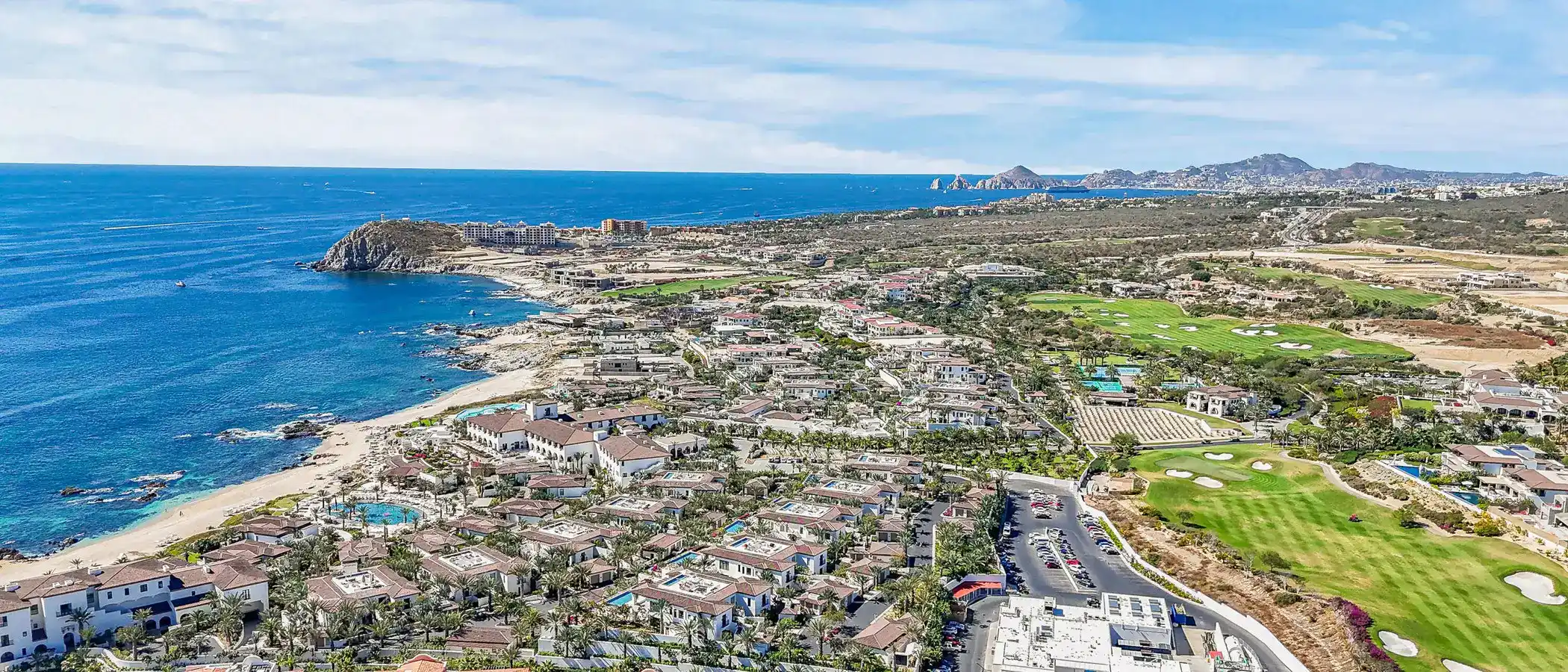 Cabo del Sol Tourist Corridor: DJI_20260217105022_0187_D. Cabo del Sol Tourist Corridor: Wide establishing shot : th...