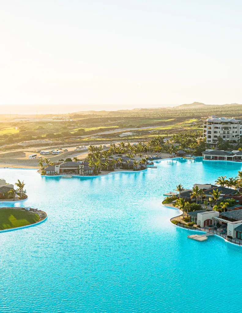 Diamante Cabo Pacific: Crystal-Lagoons_Gallery_6. Diamante Cabo Pacific: Cover : the Dunes Course at sunset, or the ...
