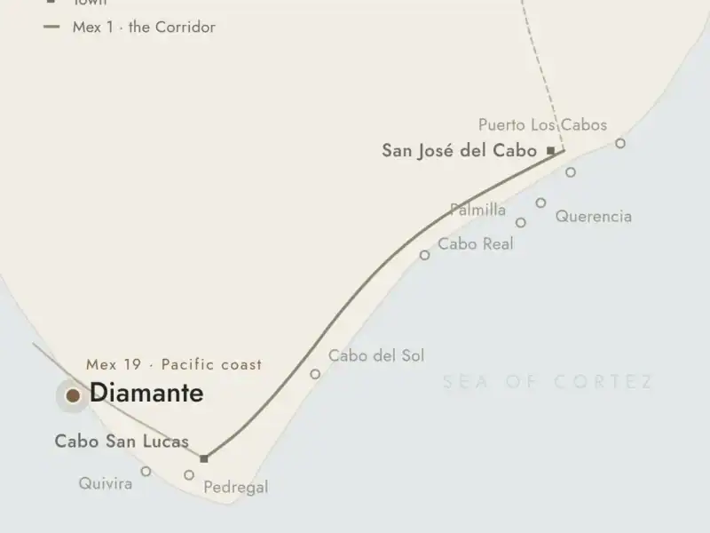 Map of Diamante Cabo San Lucas